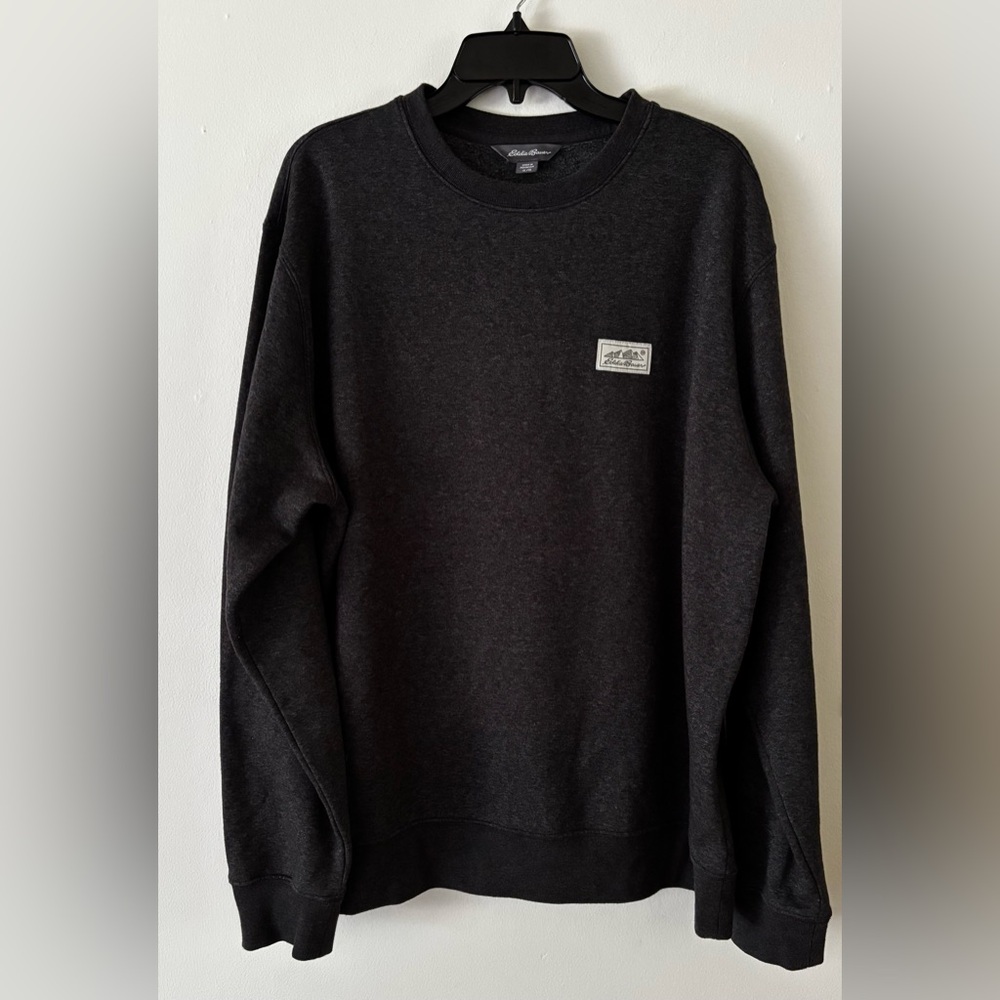 Eddie Bauer Dark Gray Cozy Fall Gorpcore Crewneck Sweatshirt XL